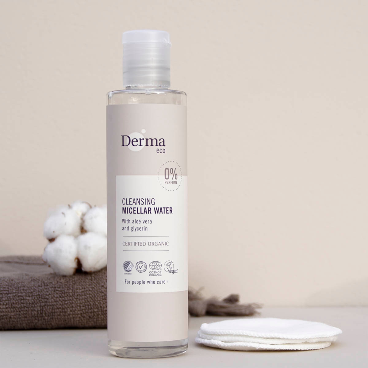 Derma Eco Micella Water med vatrondel_Makeupfjerner med økologiske ingredienser